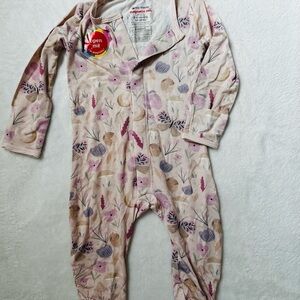 Magnetic Me Footie - Purple flower 3-6 months; New w/o tag